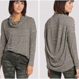 Anthropologie Sunday in Brooklyn Striped Knit Cowl Neck Tunic Top